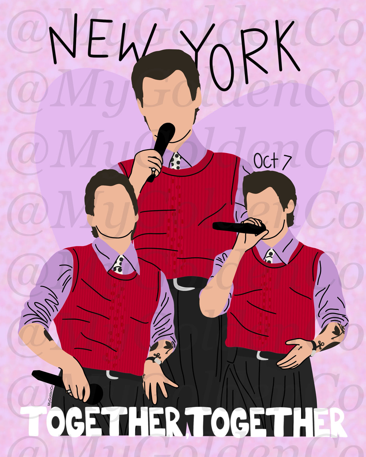 Together, New York City Oct 7 Glossy Poster