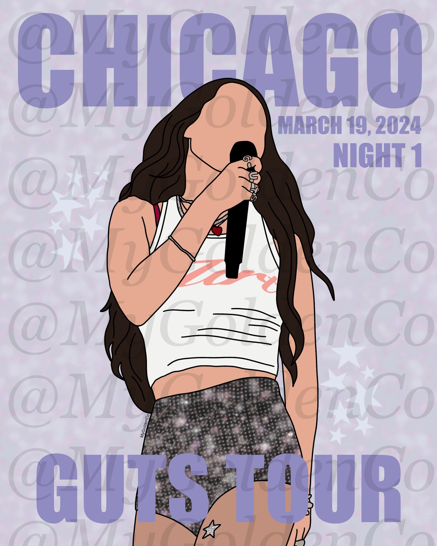 Chicago Night 1 Olivia Glossy Poster
