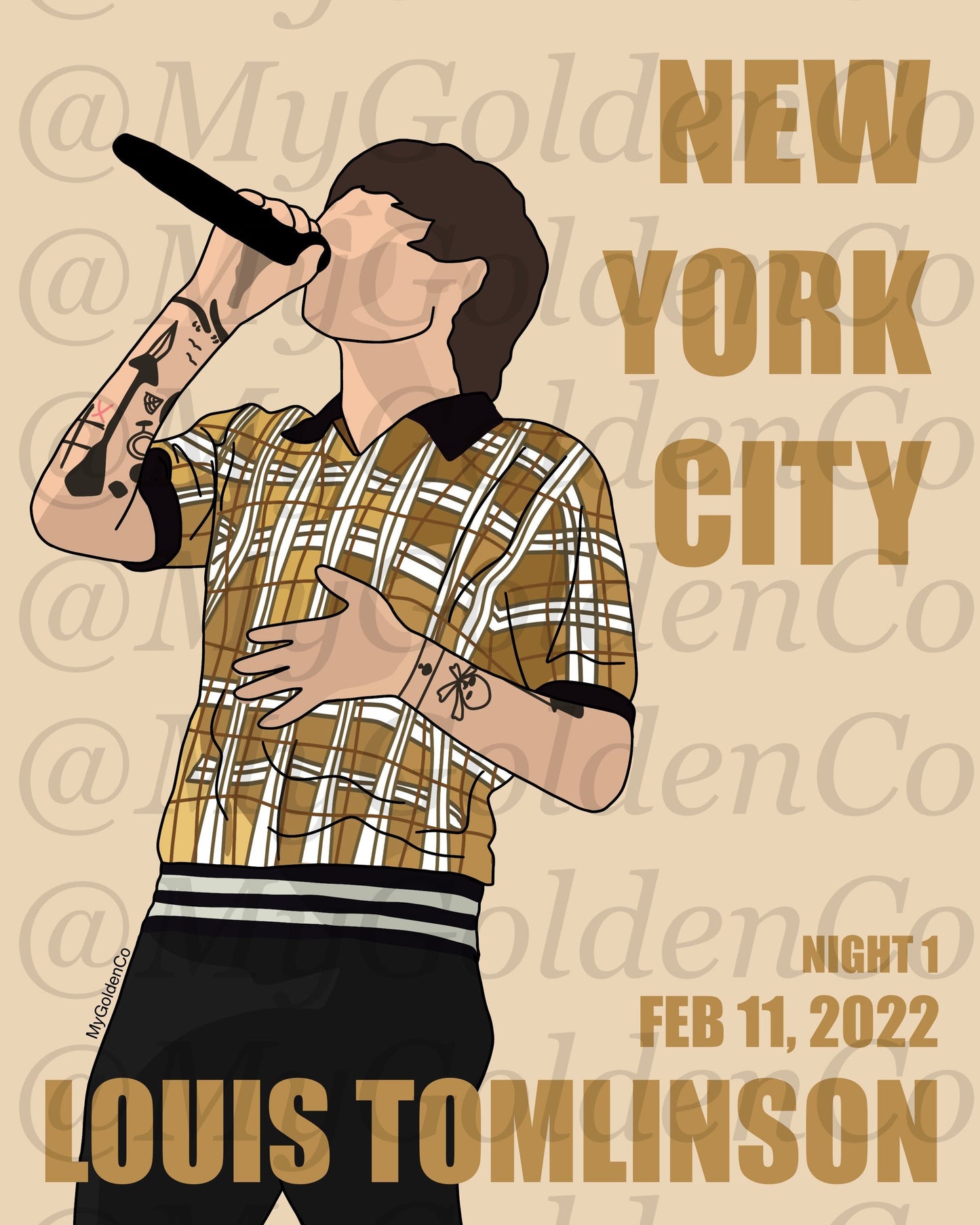 New York City Night 1 LT World Tour Glossy Poster