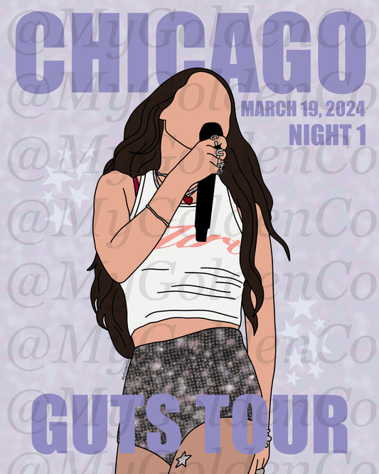 Chicago Night 1 Olivia Glossy Poster