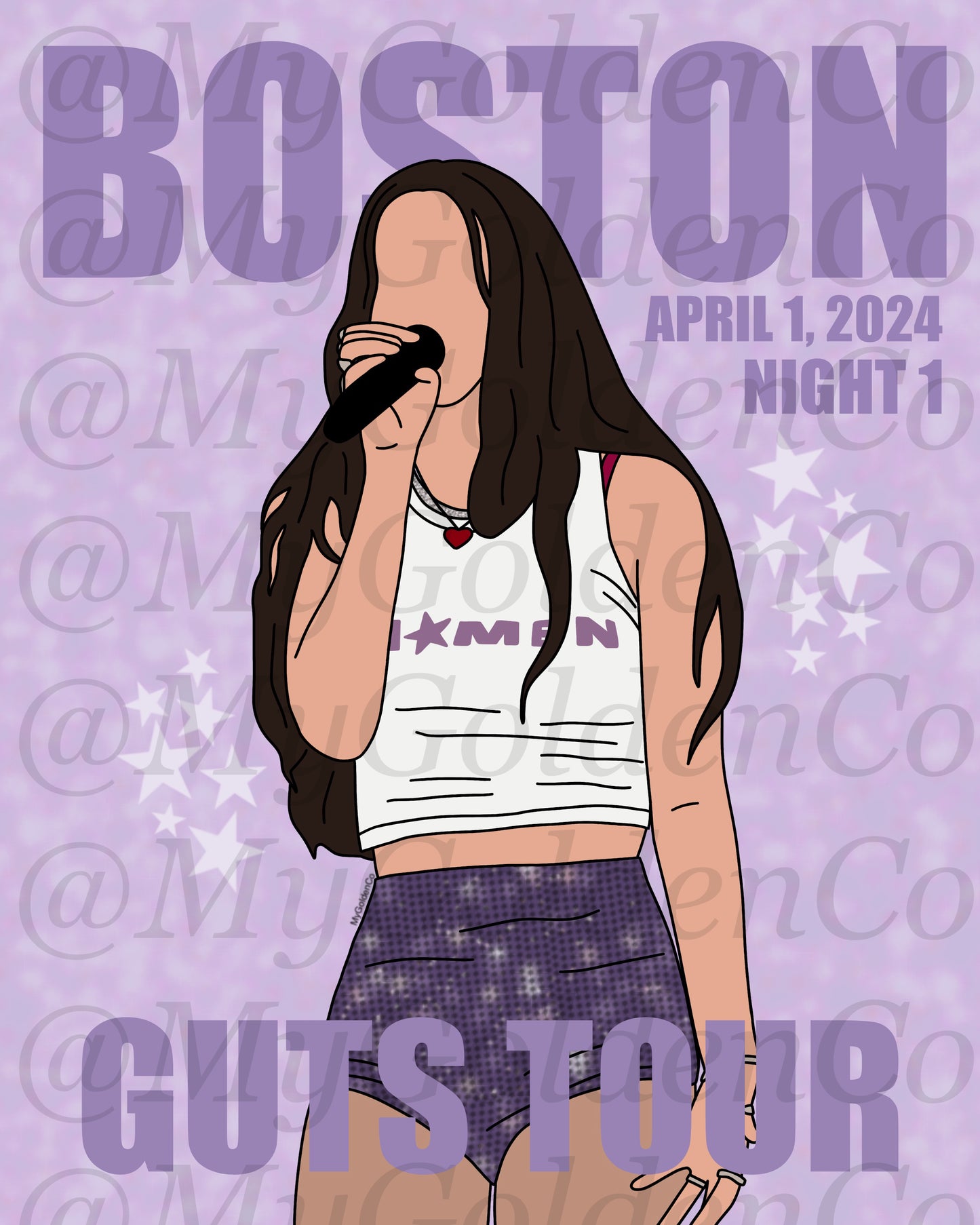 Boston Night 1 Olivia Glossy Poster