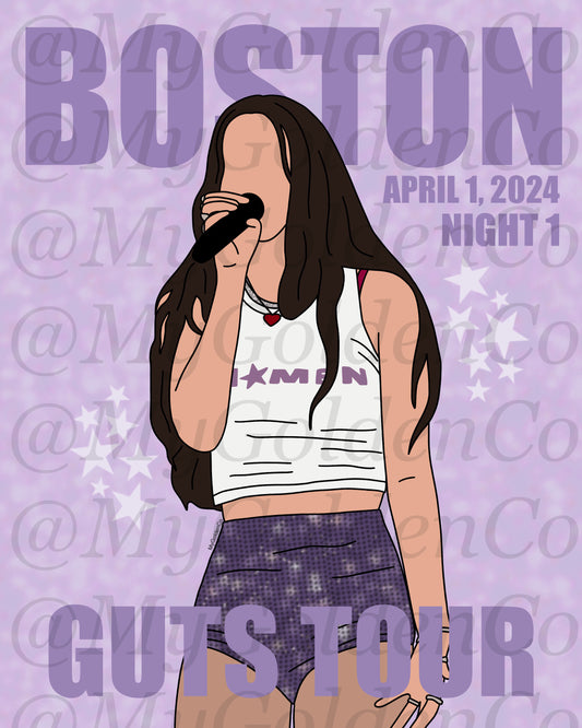 Boston Night 1 Olivia Glossy Poster