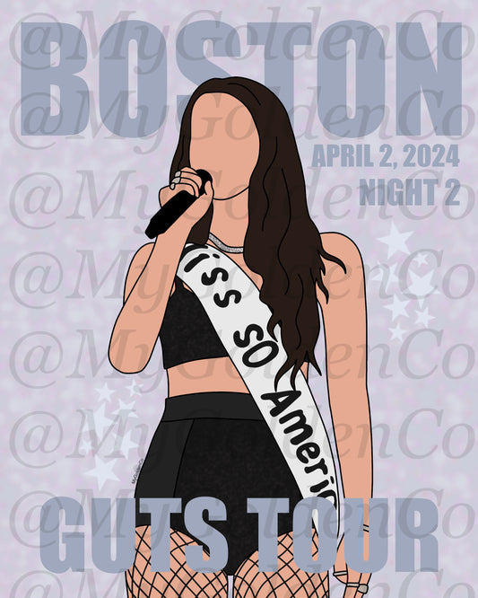 Boston Night 2 Olivia Glossy Poster