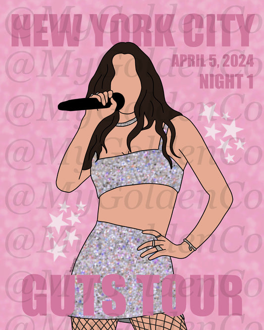 New York City Night 1 Olivia Glossy Poster