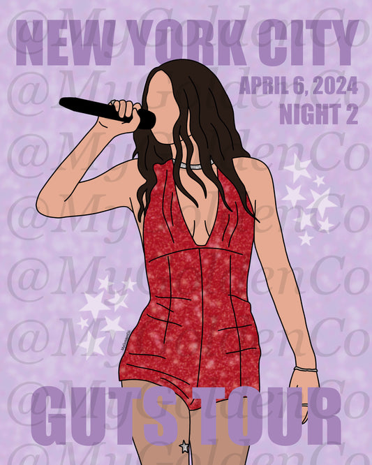 New York City Night 2 Olivia Glossy Poster