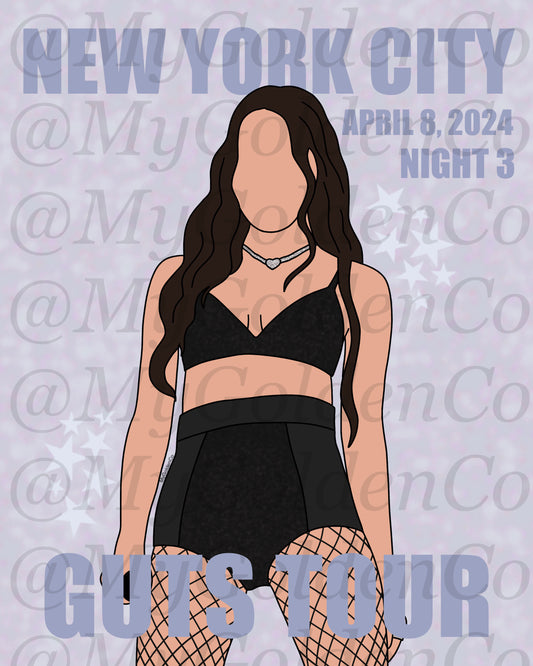 New York City Night 3 Olivia Glossy Poster