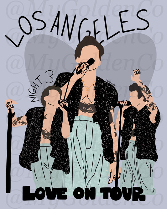 Los Angeles NIGHT 3 Glossy Poster