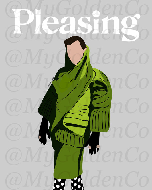 Harry's Green Outfit Glossy Poster