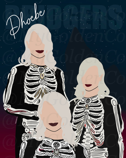 Phoebe/Skeleton/Punisher Glossy Poster