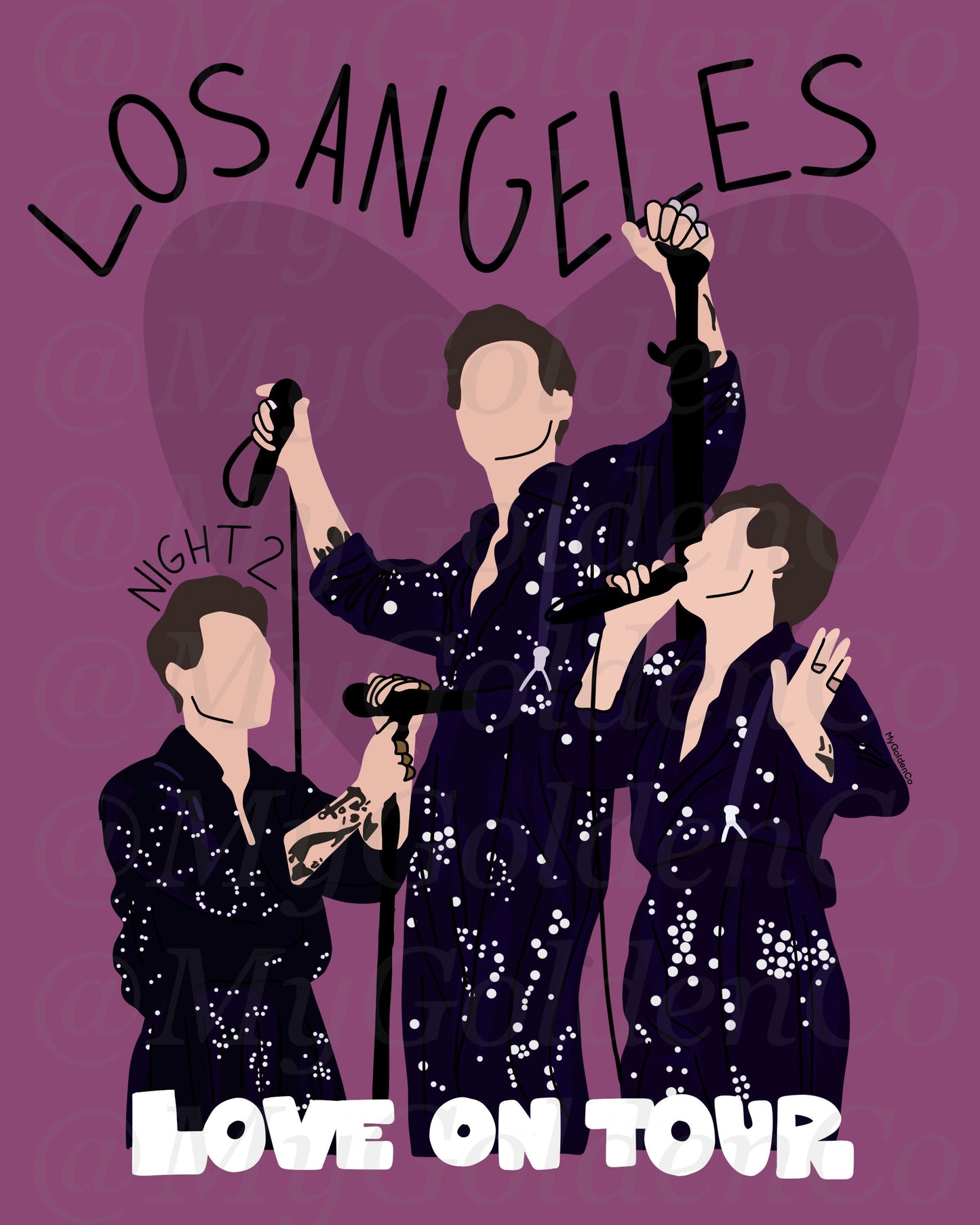 Los Angeles NIGHT 2 Glossy Poster