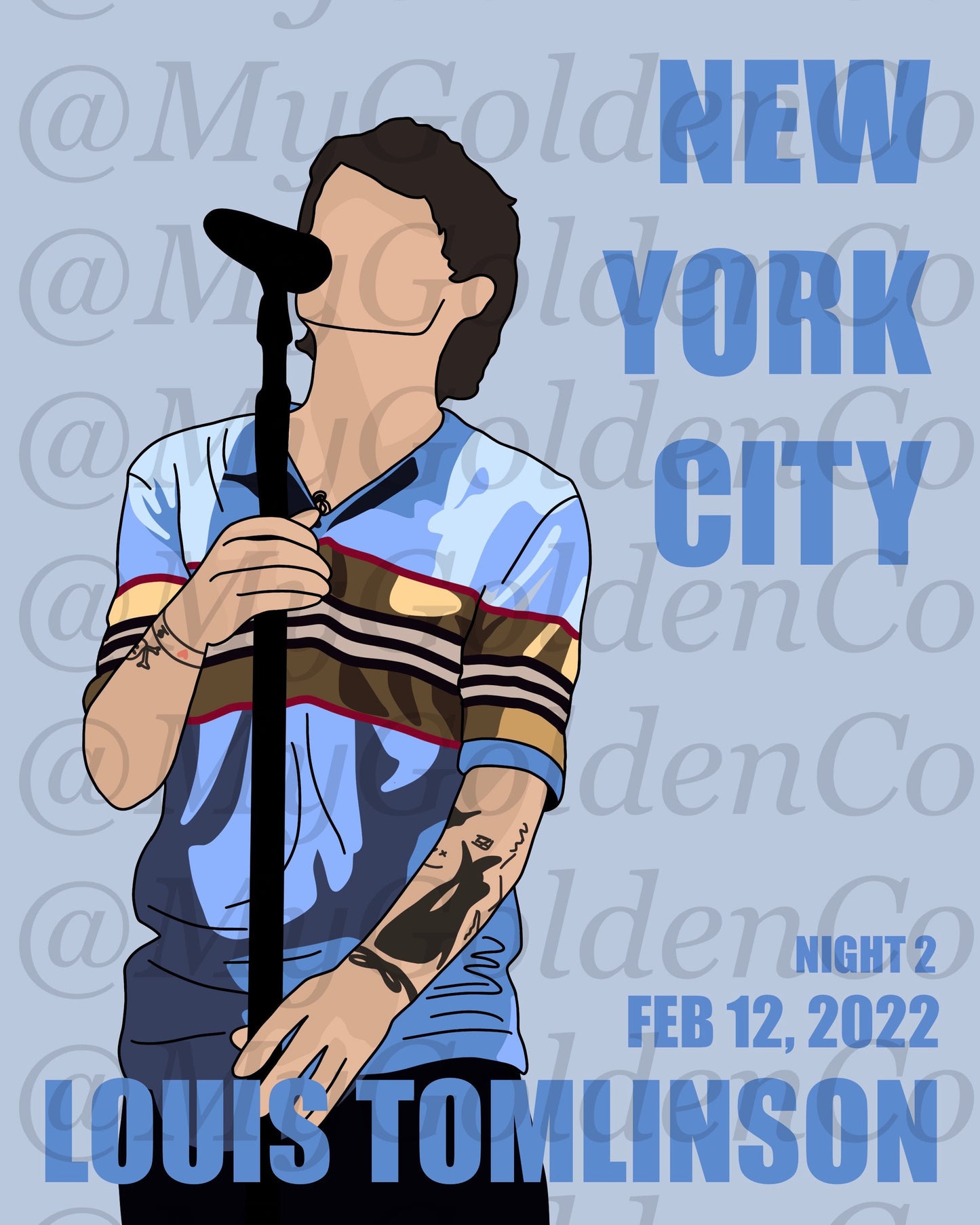 New York City Night 2 LT World Tour Glossy Poster