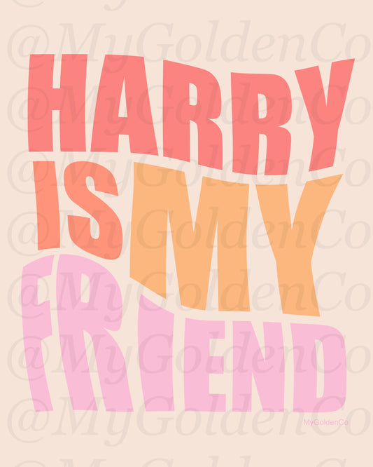 Colorblock Harry Is My Friend Glossy Poster