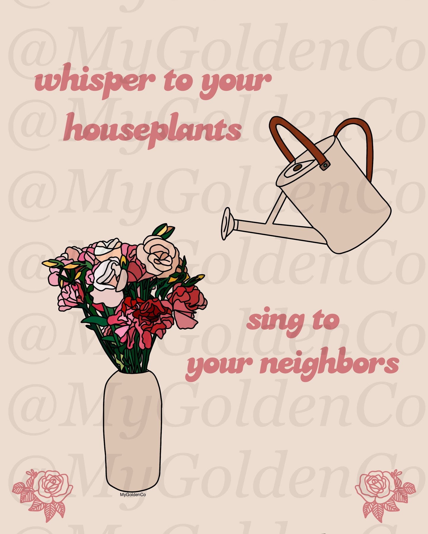 Whisper To Your Houseplants Glossy Poster