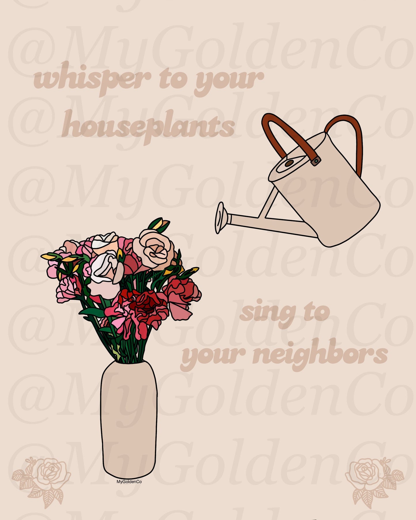 Whisper To Your Houseplants Glossy Poster