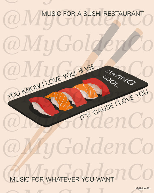 Sushi Restaurant Glossy Poster