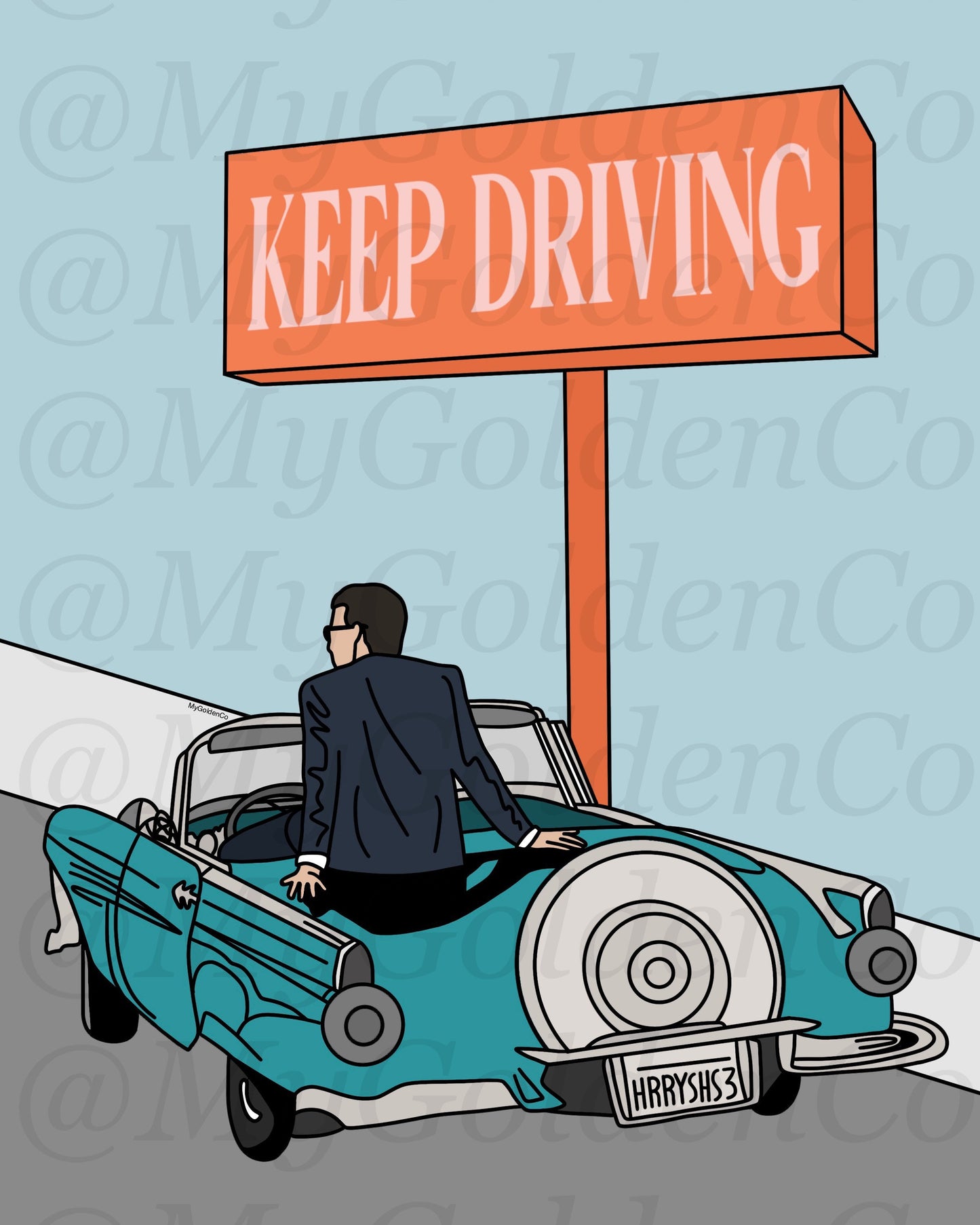 Keep Driving Glossy Poster