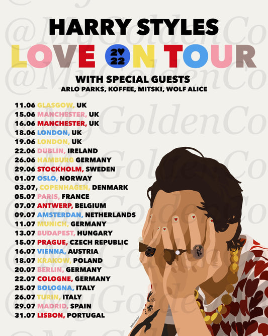 Love On Tour Dates Glossy Poster