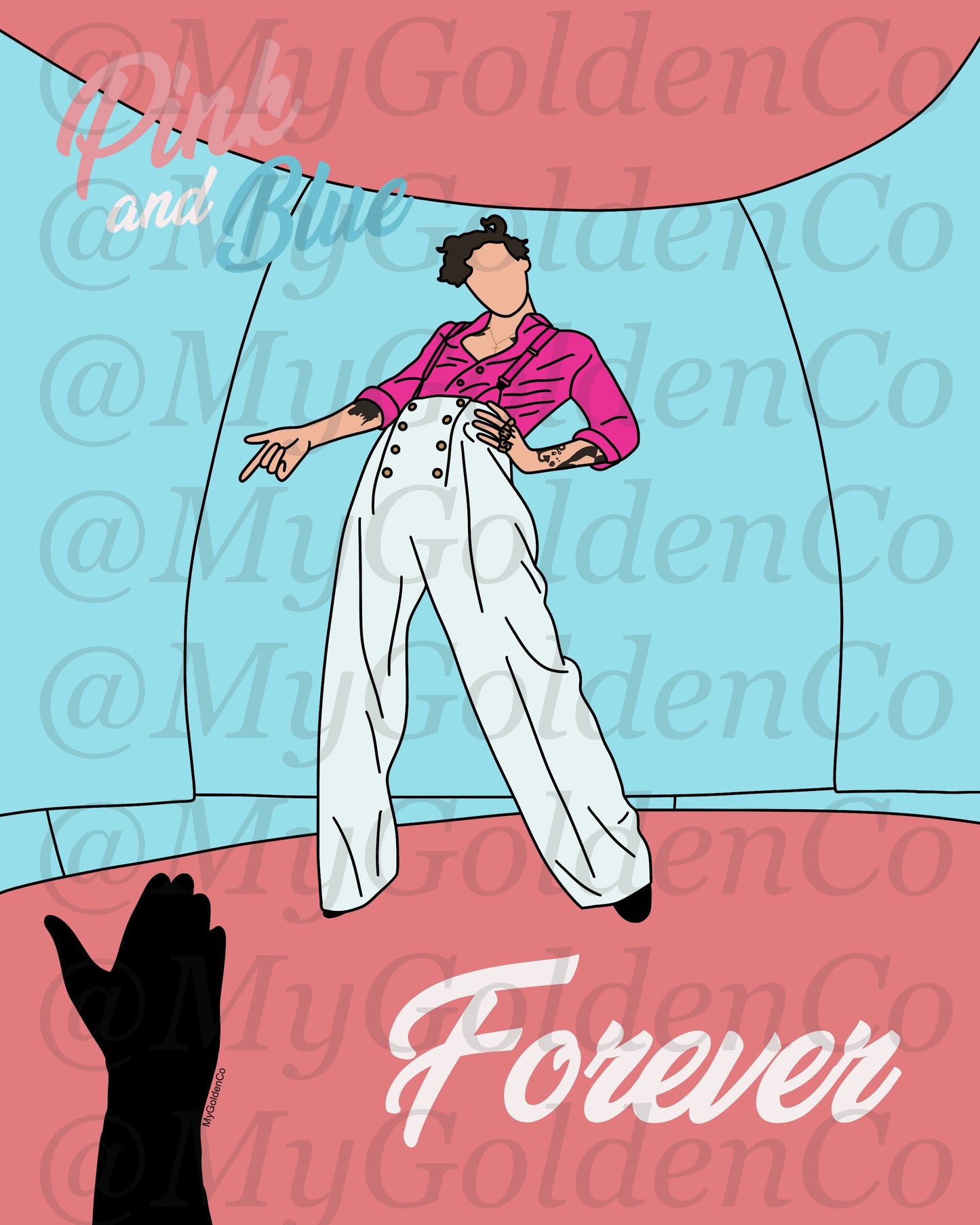 Pink And Blue Forever Glossy Poster