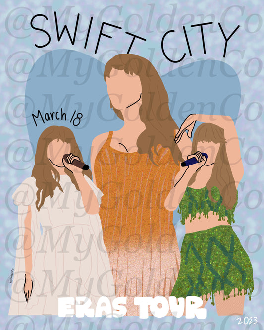 Glendale & Swift City March 18 Glossy Poster