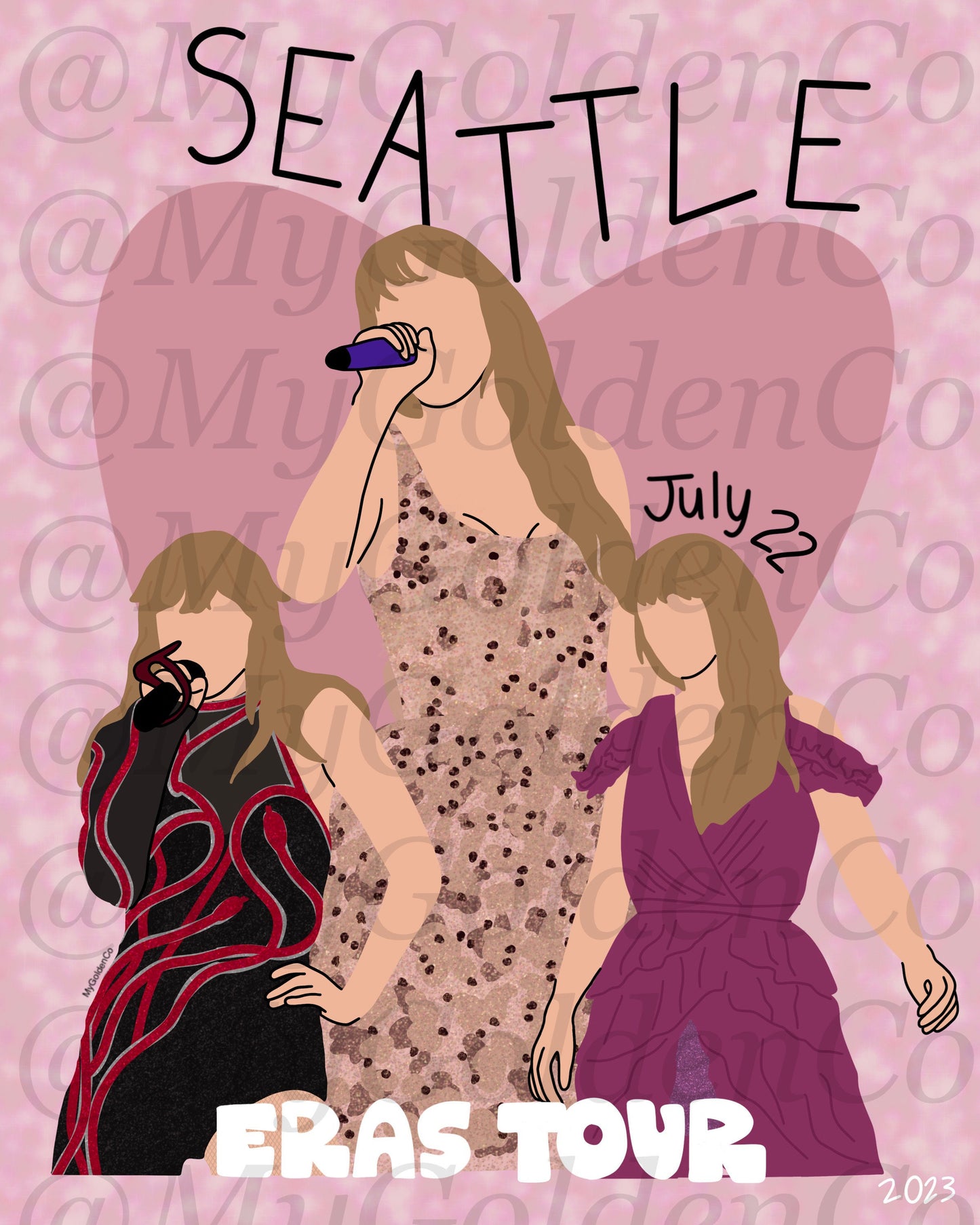 Seattle July 22 Glossy Poster