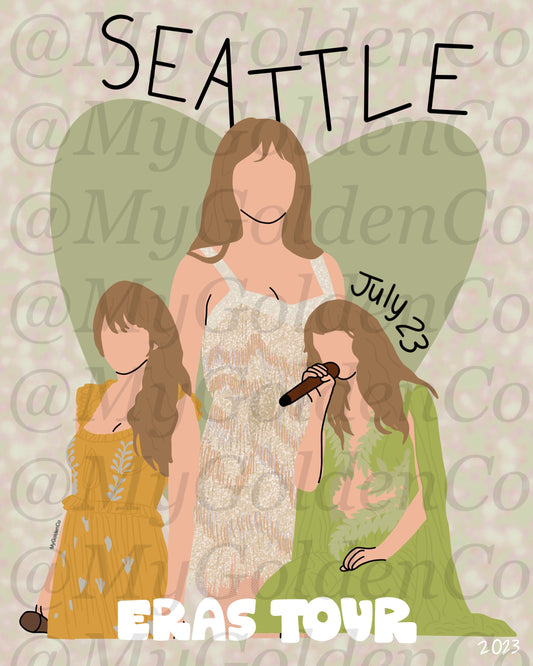 Seattle July 23 Glossy Poster