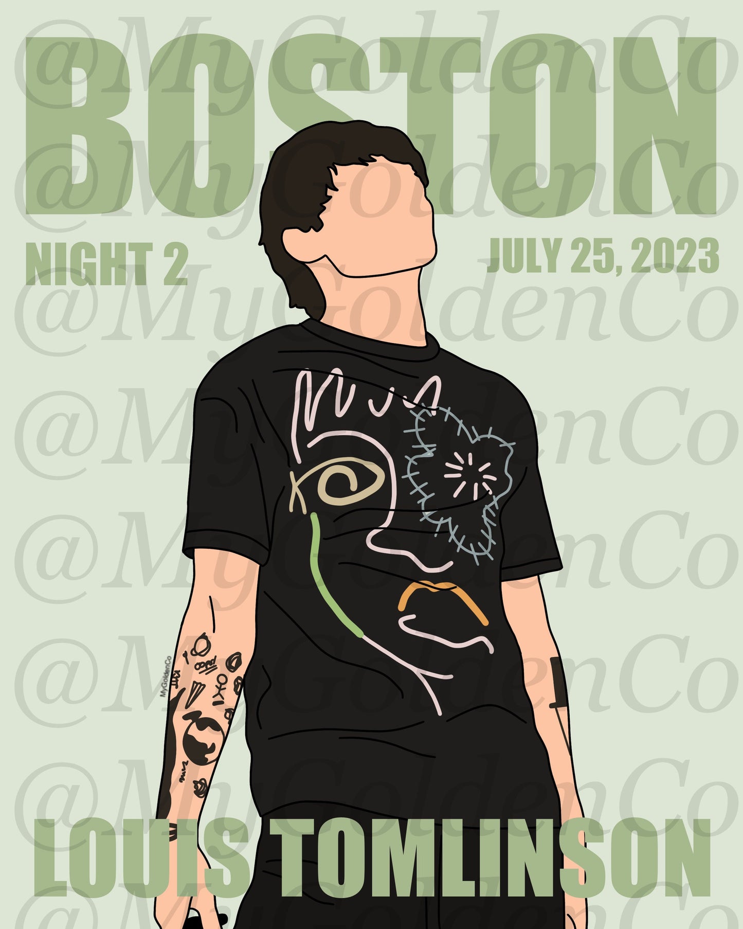 Boston Night 2 FITFWT Glossy Poster