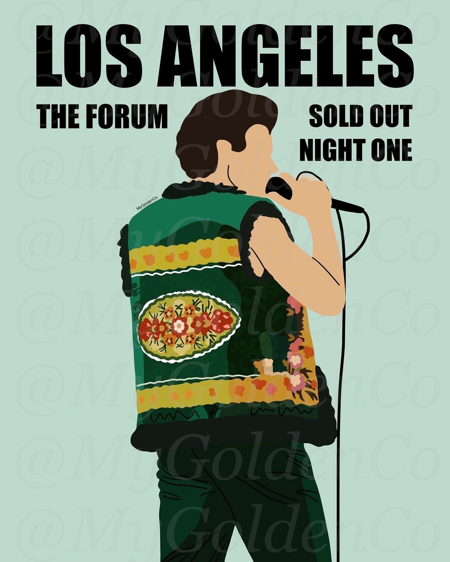 Los Angeles Night 1 Glossy Poster